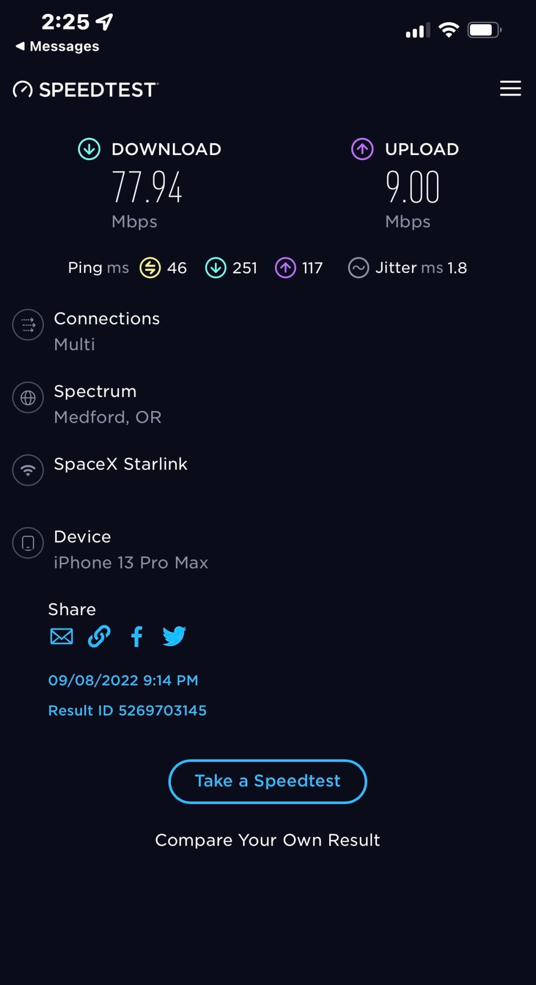 9699 Wagner Creek Road Talent, OR 97540 - Photo 50 of 52 Internet Speeds - Starlink