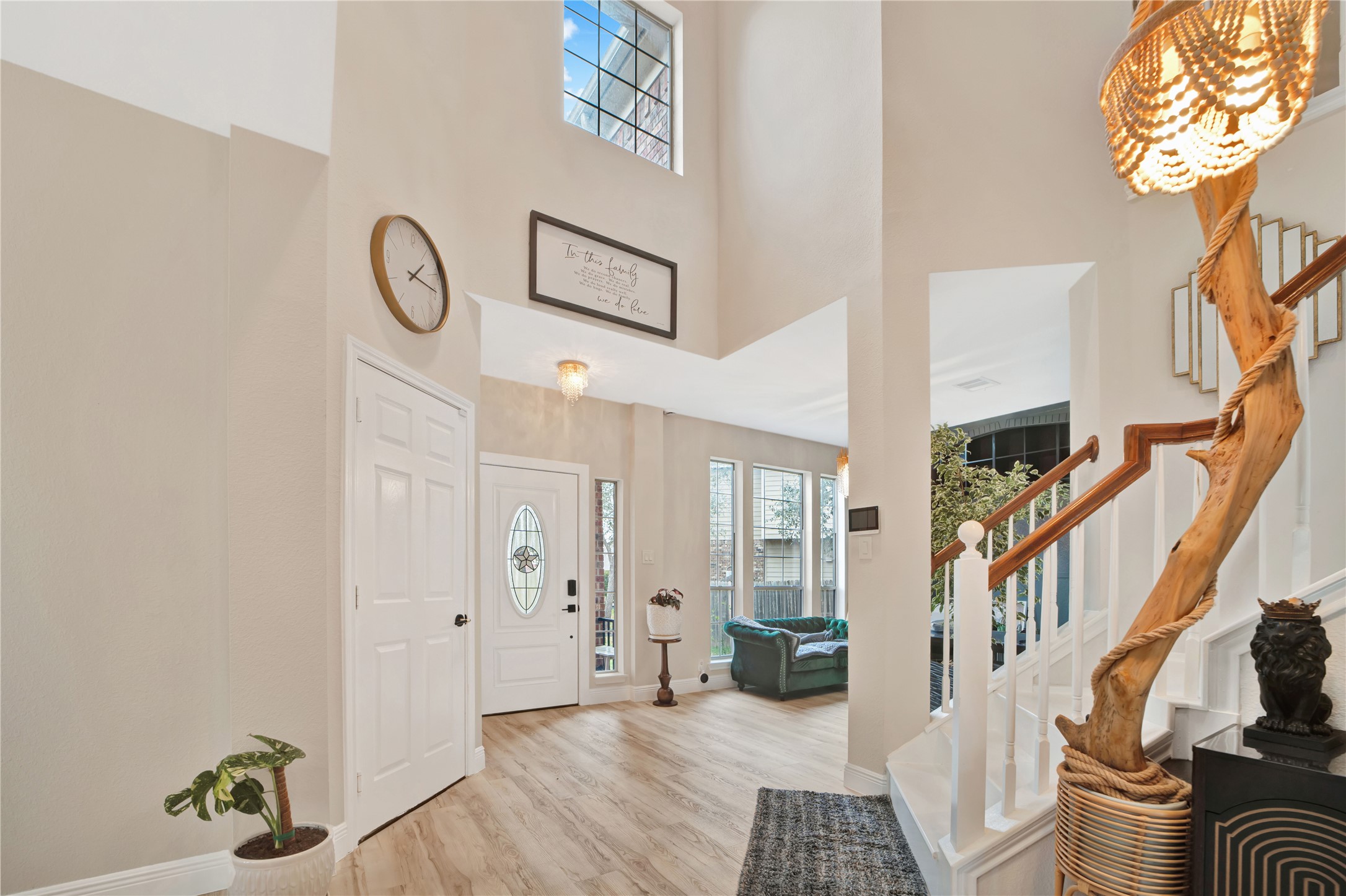 3032 Prairie Bluff Seguin, TX 78155 - Photo 2 of 23 Foyer entrance with light wood finished floors and a high ceiling
