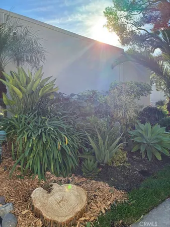 an outdoor view with patio