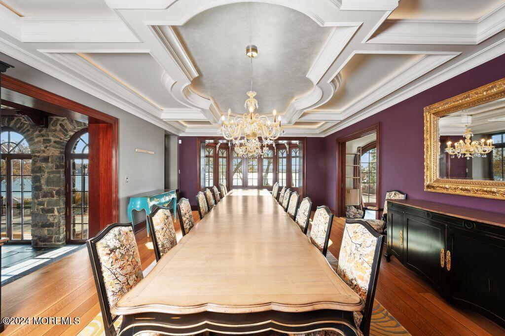 2 Browns Dock Road Rumson, NJ 07760 - Photo 15 of 74 Dining Room with Coffered Ceiling