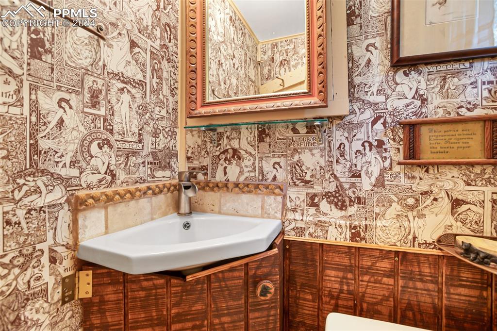 6015 Sioux Trail Cascade, CO 80809 - Photo 28 of 50 a bathroom with a sink and a mirror