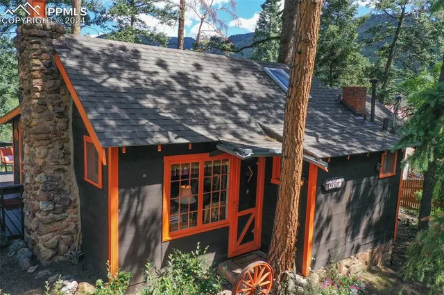 an outdoor view of house with swimming pool