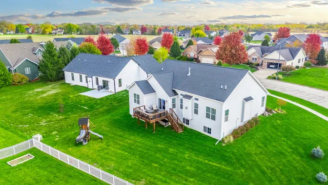 an aerial view of a house
