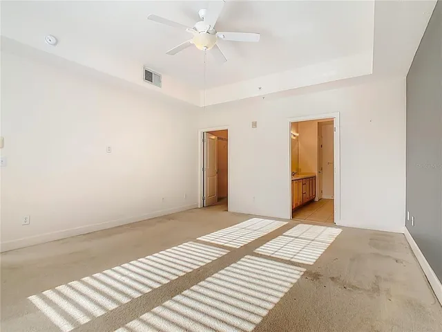 a view of an ocean and a yard