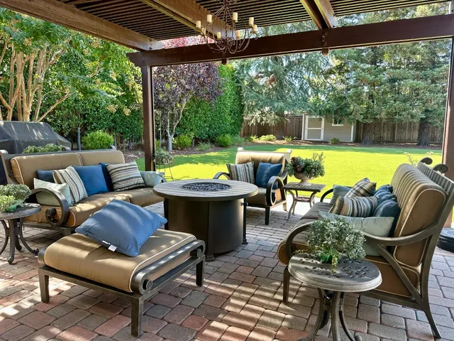 a view of swimming pool with a yard