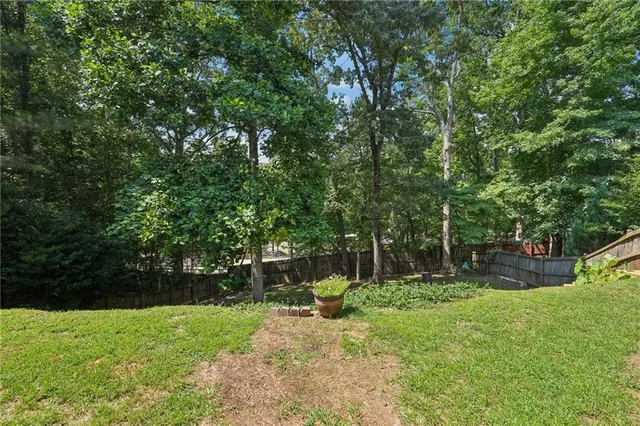 a view of a backyard with a garden