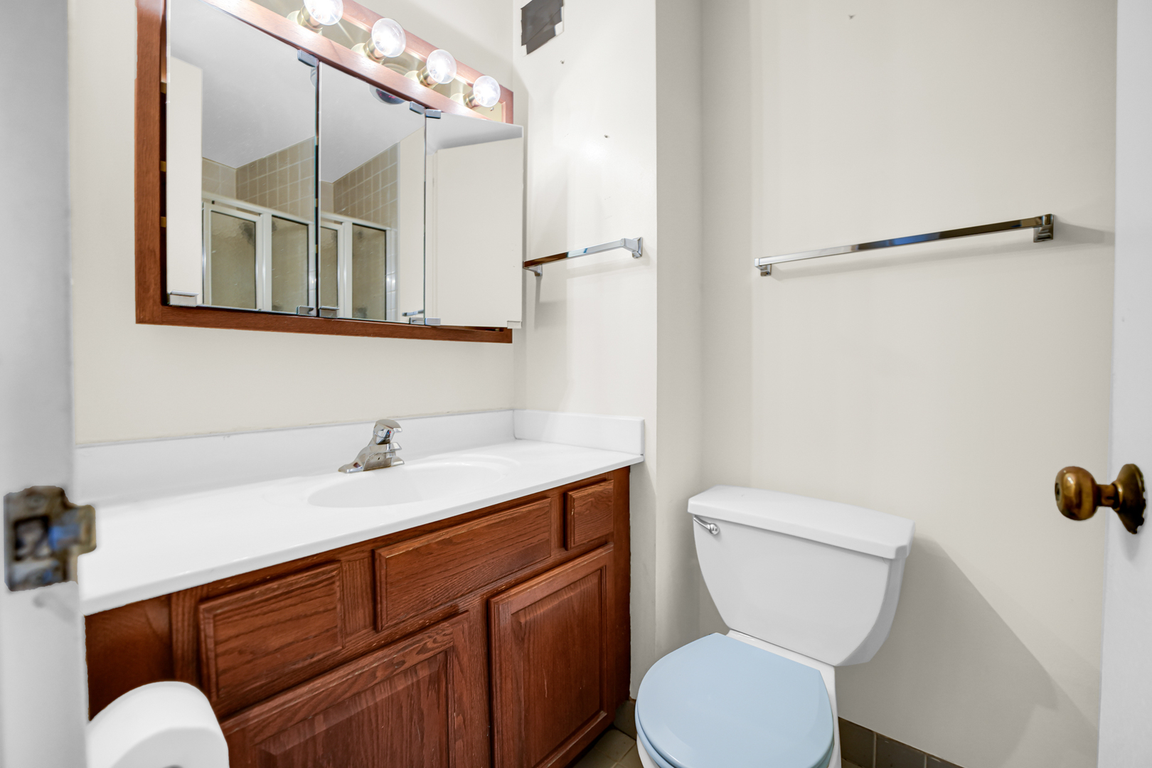 2605 South Indiana Avenue, Unit 402 Chicago, IL 60616 - Photo 17 of 23 a bathroom with a toilet a sink and mirror