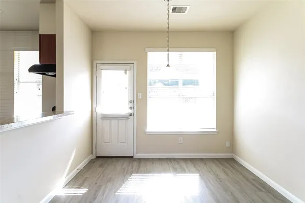 an empty room with a window