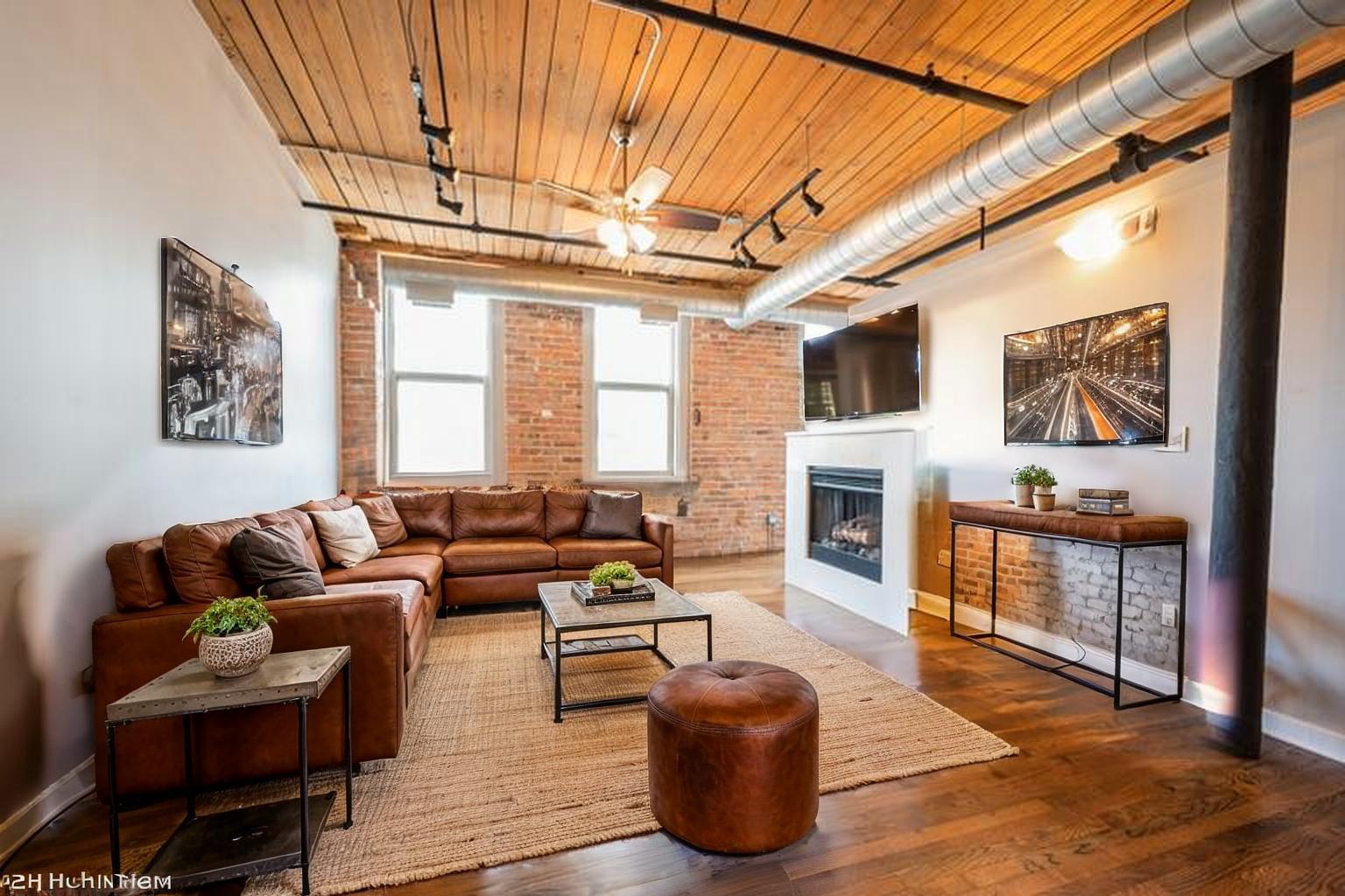 420 South Clinton Street, Unit 617A Chicago, IL 60607 - Photo 3 of 25 a living room with furniture a fireplace and a flat screen tv