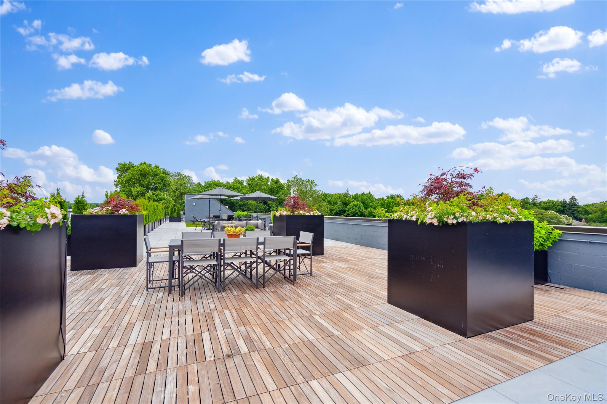 218 Middle Neck Road, Unit 101 Great Neck, NY 11021 - Photo 28 of 37 Wooden terrace featuring outdoor dining area