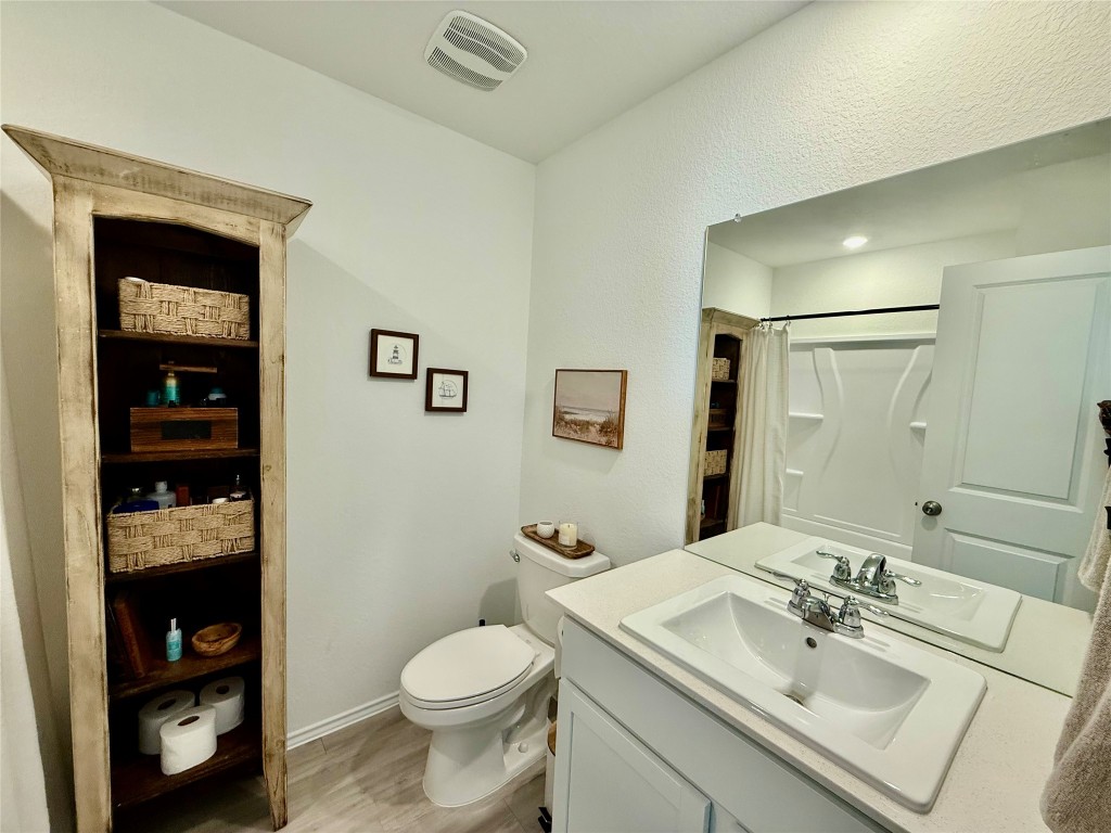 23521 Tiny Moons Way Elgin, TX 78621 - Photo 12 of 19 a bathroom with a sink a toilet and shower
