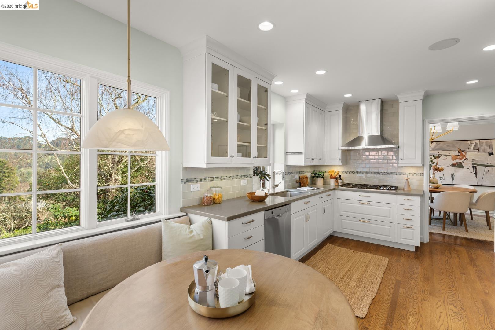 1123 Park Hills Road Berkeley, CA 94708 - Photo 19 of 47 a kitchen with a window dining table and chairs
