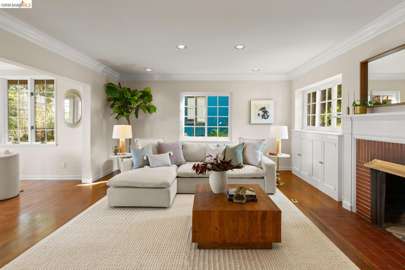 1123 Park Hills Road Berkeley, CA 94708 - Photo 6 of 47 a living room with furniture and a fireplace