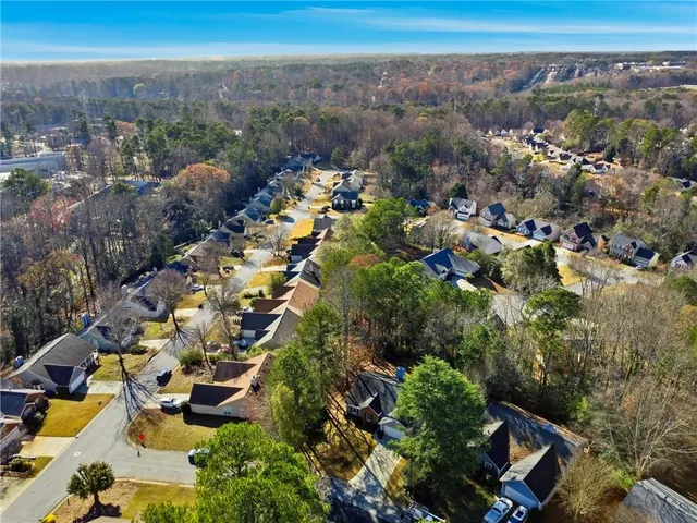 an aerial view of multiple house