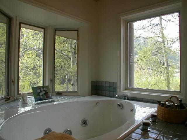 2165 Maroon Creek Road, Unit ROAD Aspen, CO 81611 - Photo 5 of 6 a bath tub sitting in a bathroom next to a window