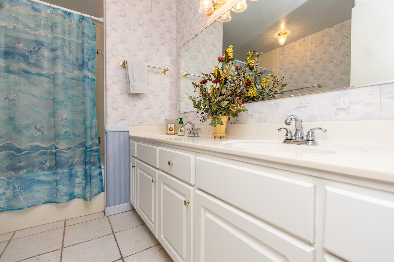 1540 Switzer Court Modesto, CA 95350 - Photo 22 of 43 a bathroom with a sink and a mirror
