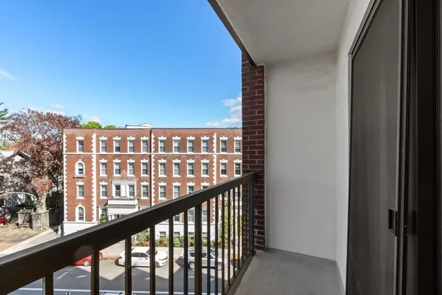 a view of balcony with staircase