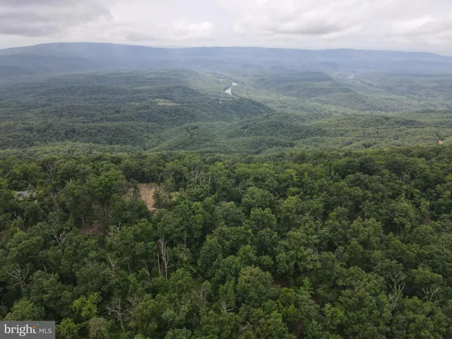 an aerial view of residential house and green space