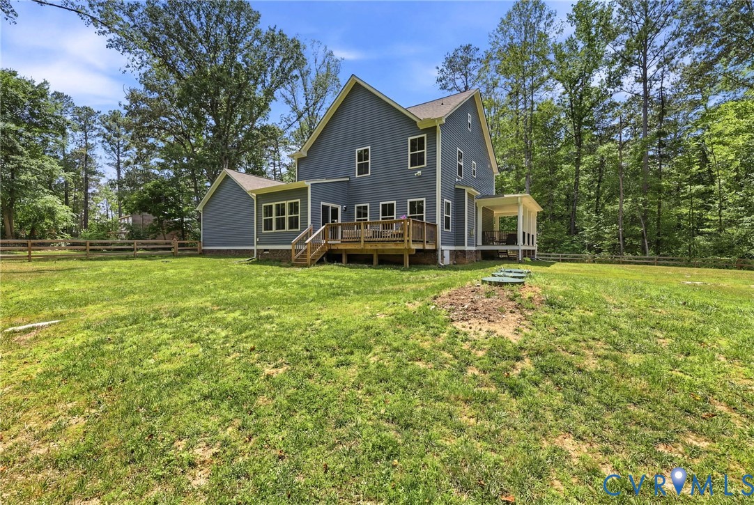 13020 Elmont Road Ashland, VA 23005 - Photo 8 of 56 Rear back deck overlooking huge yard