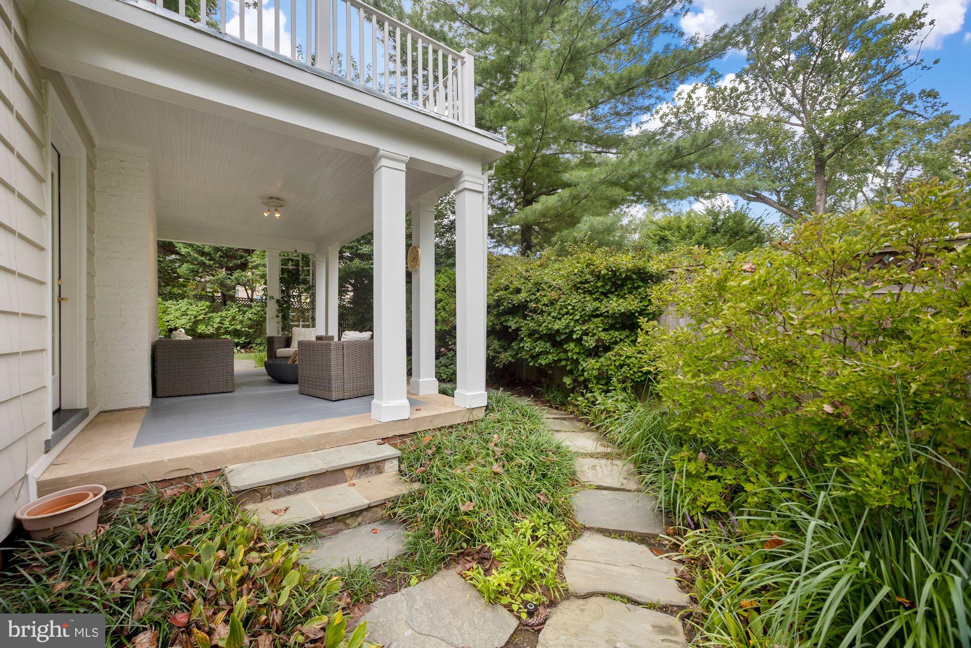 6820 Meadow Lane Chevy Chase, MD 20815 - Photo 38 of 54 Covered side porch and stone walkways