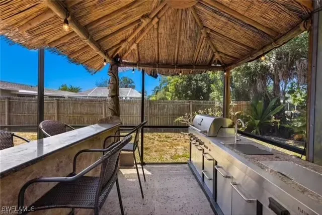 a view of an outdoor sitting area