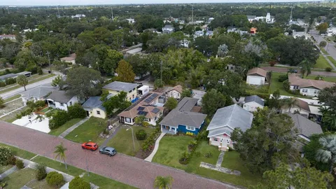 an aerial view of multiple house