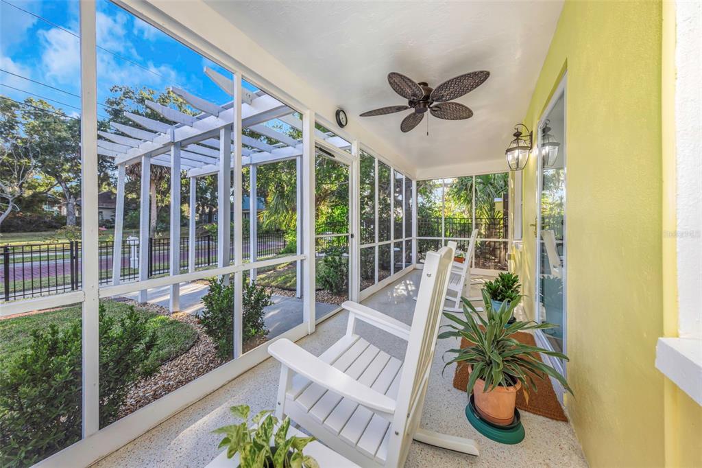 116 Read Street Tarpon Springs, FL 34689 - Photo 21 of 49 a view of a porch with furniture and garden