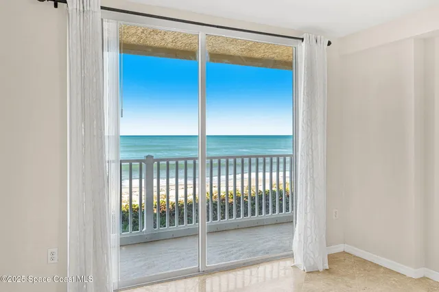 a view of ocean from a balcony