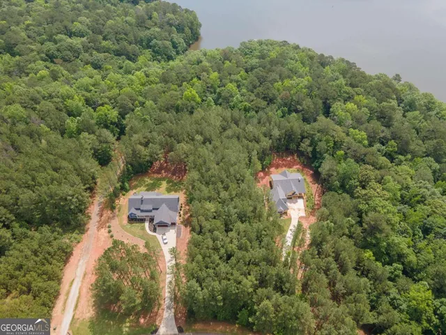 an aerial view of multiple house