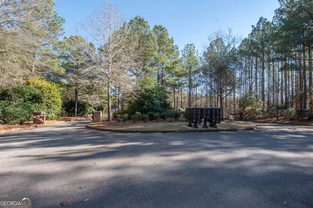 a view of road and trees