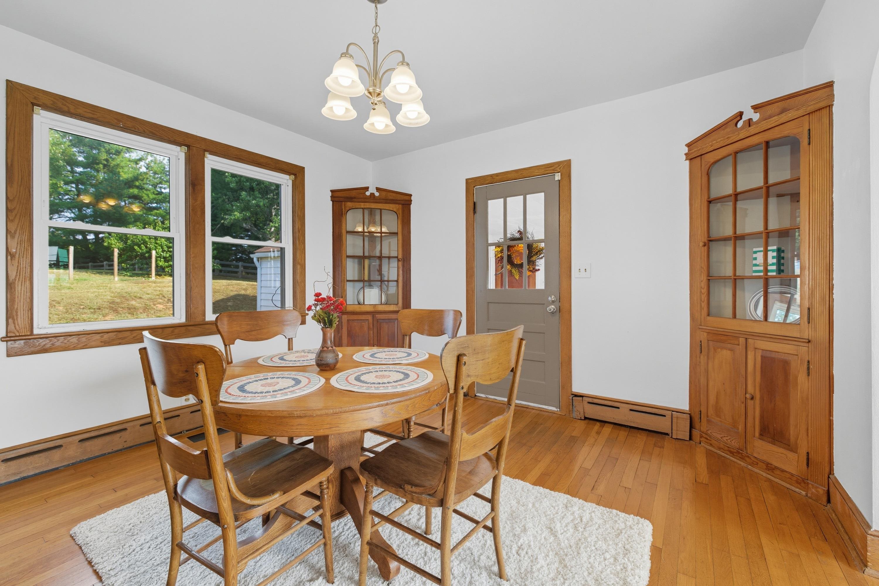 3138 Cross Keys Road Harrisonburg, VA 22801 - Photo 19 of 74 The dining room is spacious and features hardwood flooring throughout. The room also offers a large window, chandelier, and built-in cabinetry.