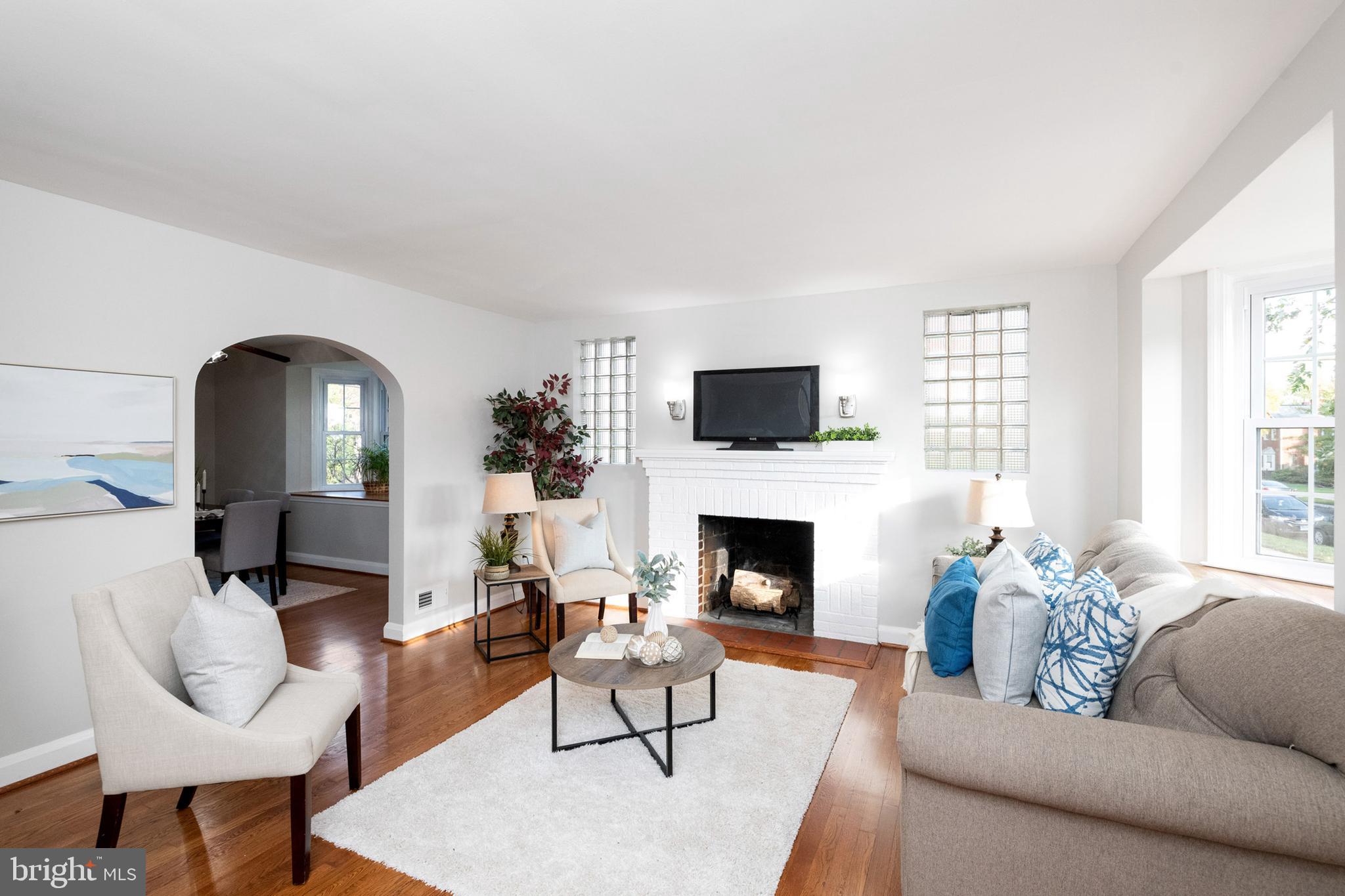 1608 Hardwick Road Towson, MD 21286 - Photo 4 of 30 Sun-Filled Living Room with Fireplace