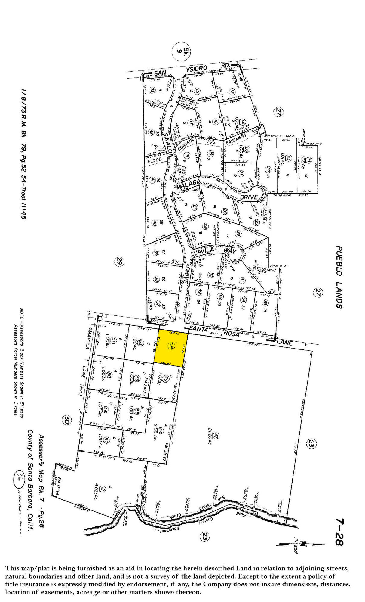 300 Santa Rosa Lane Santa Barbara, CA 93108 - Photo 27 of 27 Plat Map Highlighted