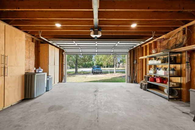 a view of an empty room with a tv