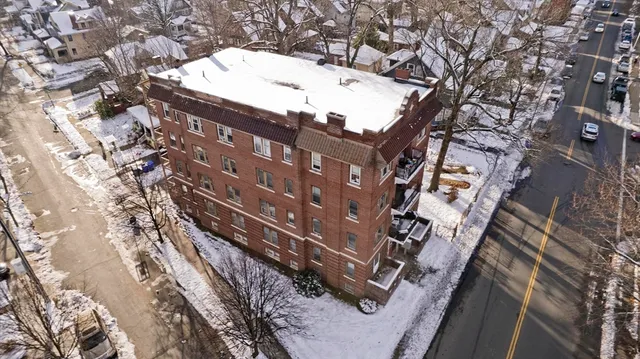 an aerial view of a city
