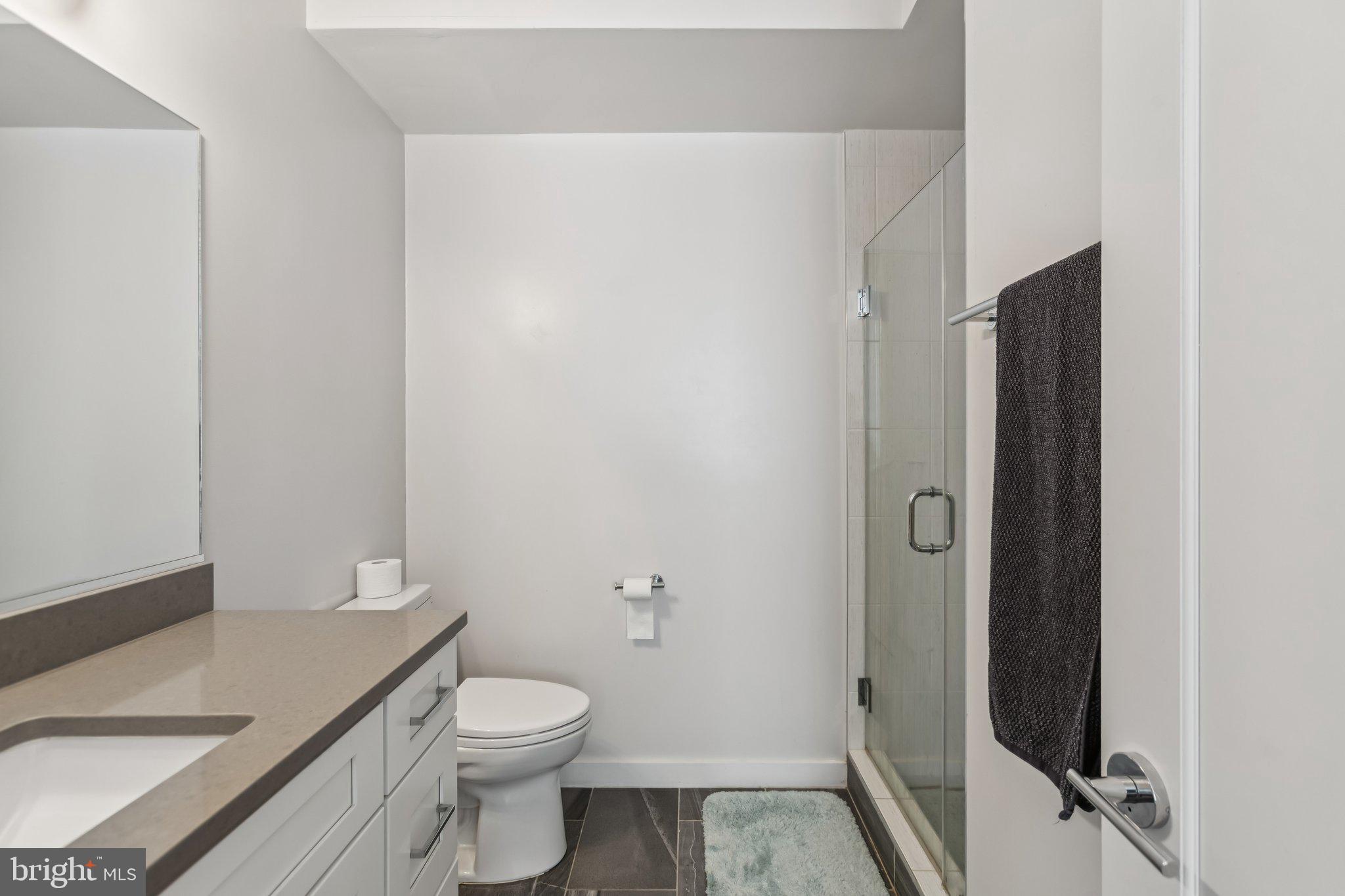 3919 Fulton Street Northwest, Unit 4 Washington, DC 20007 - Photo 26 of 31 a bathroom with a granite countertop toilet and a sink