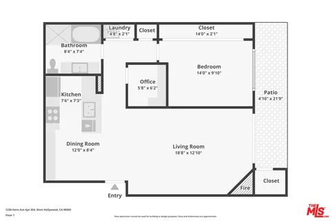 $685,000 | 1230 Horn Avenue, Unit 304, West Hollywood, CA 90069