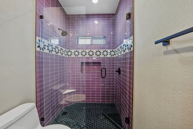 a bathroom with a shower