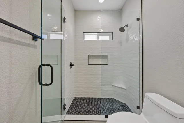 a bathroom with a shower