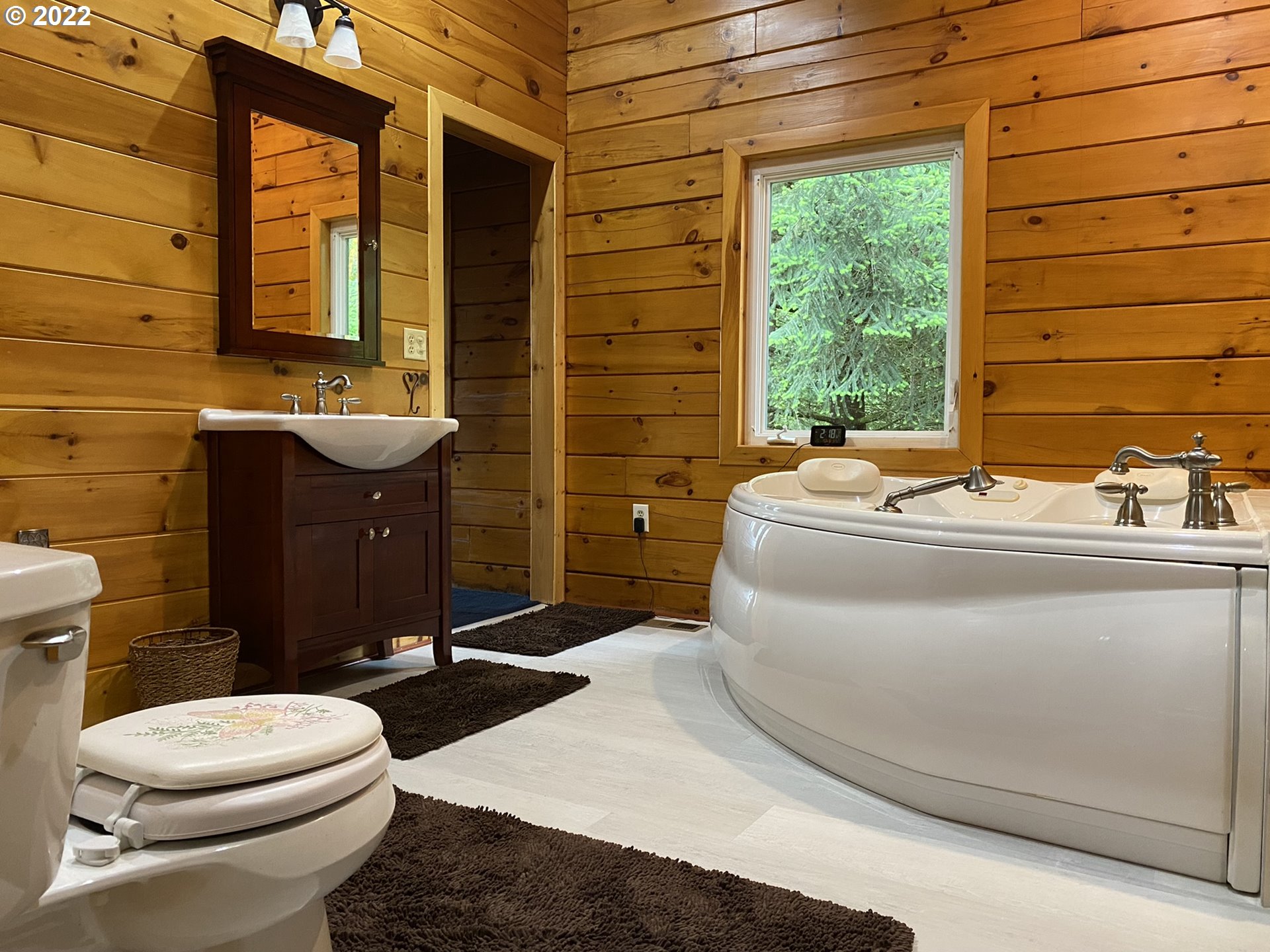 8757 Southeast Alder Ridge Road Damascus, OR 97089 - Photo 10 of 25 a bathroom with a sink a toilet and mirror