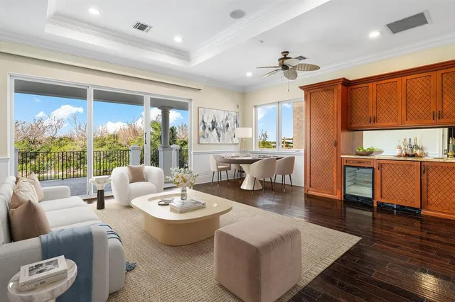 a view of balcony with furniture