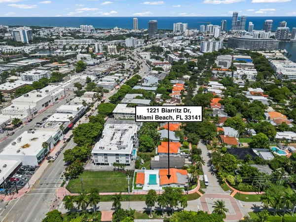 an aerial view of multiple house