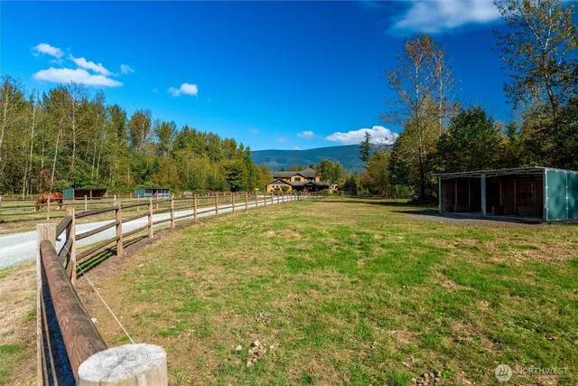 a view of an outdoor space and swimming pool