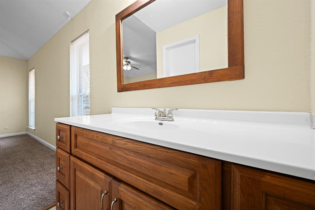 1102 Lena Street Cleburne, TX 76033 - Photo 20 of 36 a bathroom with a sink and a mirror