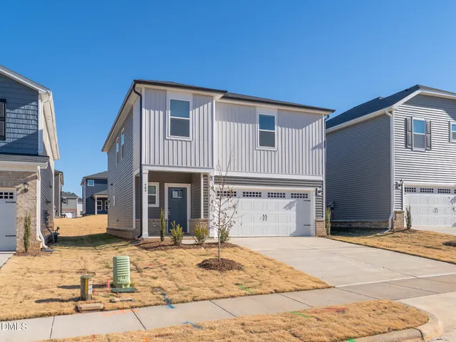 a front view of a house with a space
