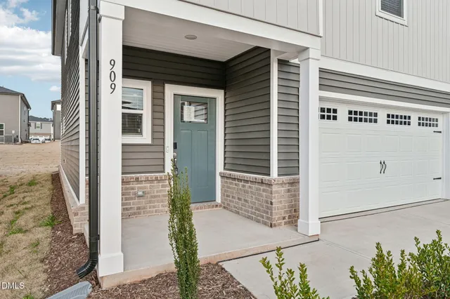 a view of a porch of a house