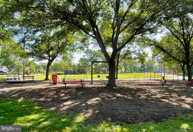 a view of a yard with a tree