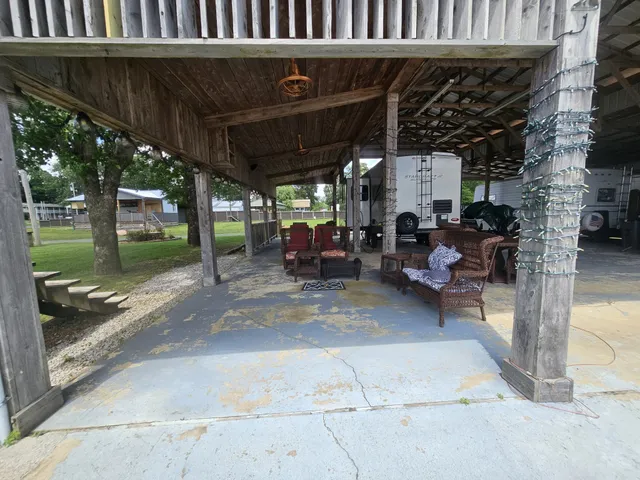 a view of a house with a patio