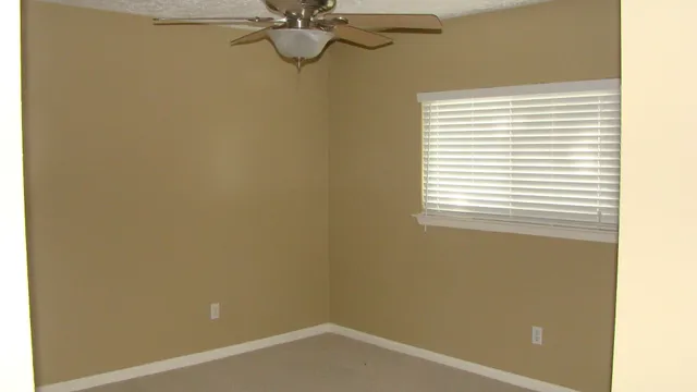 a view of a small space with a window