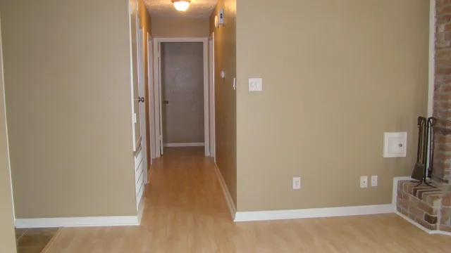 a view of a wooden door